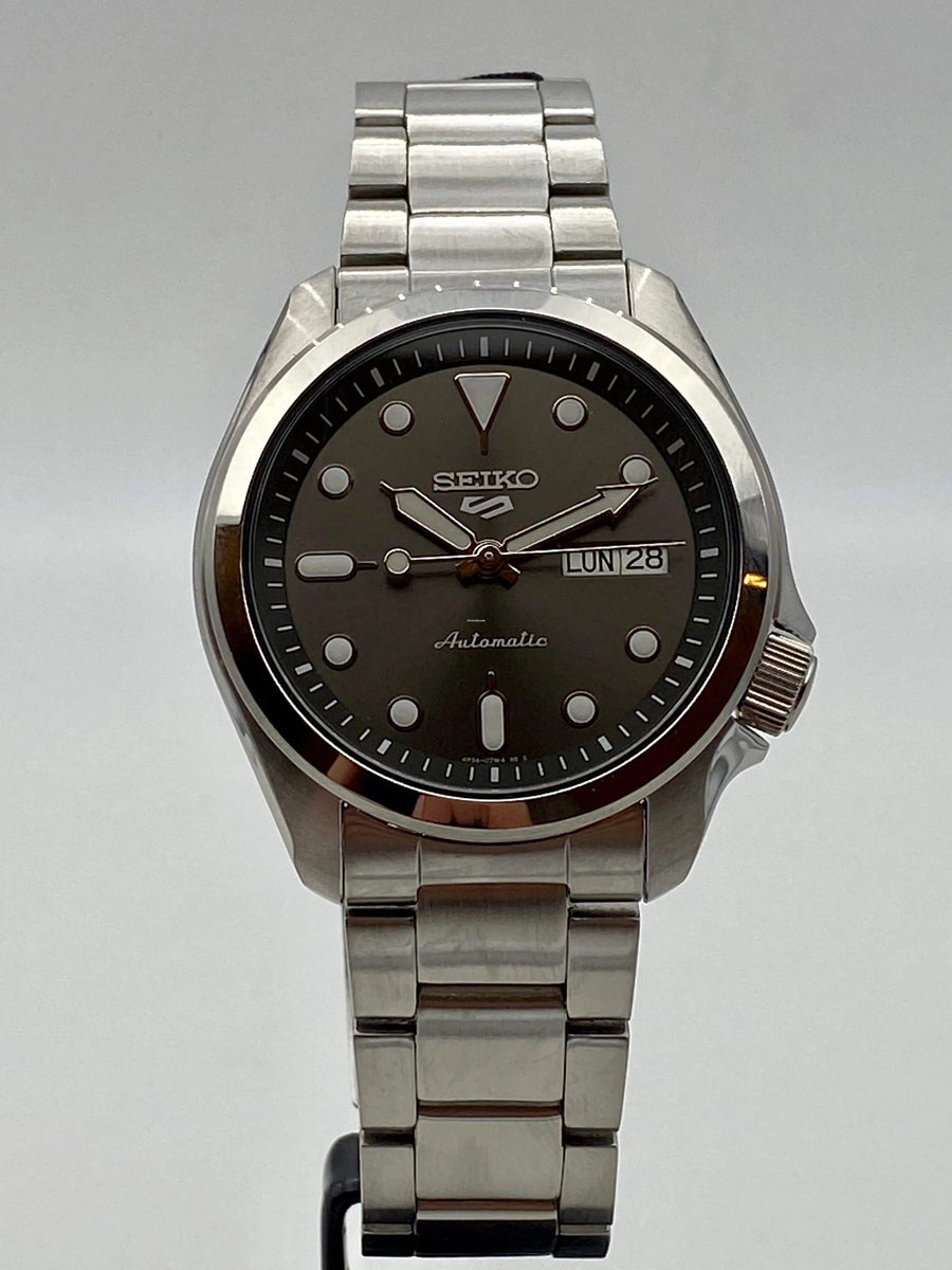 Seiko 5 Sports Automatic Grey Dial Silver Steel Strap Watch for Men - SRPE51K1