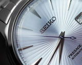 Seiko Presage Cocktail Time Automatic Ice Blue Dial Silver Steel Strap Watch for Men - SRPE19J1