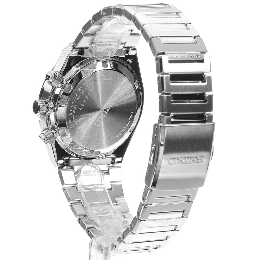 Seiko Conceptual Chronograph Grey Dial Silver Steel Strap Watch for Men - SSB455P1