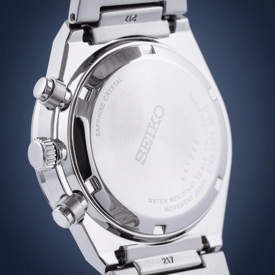 Seiko Conceptual Chronograph White Dial Silver Steel Strap Watch for Men - SSB451P1