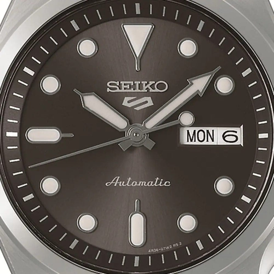 Seiko 5 Sports Automatic Grey Dial Silver Steel Strap Watch for Men - SRPE51K1