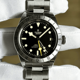 Tudor Black Bay Pro Black Dial Silver Steel Strap Watch for Men - M79470-0001