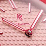 Swatch x AP Royal Pop Pink Dial Pink Leather Strap Watch for Women - Otto Rosso