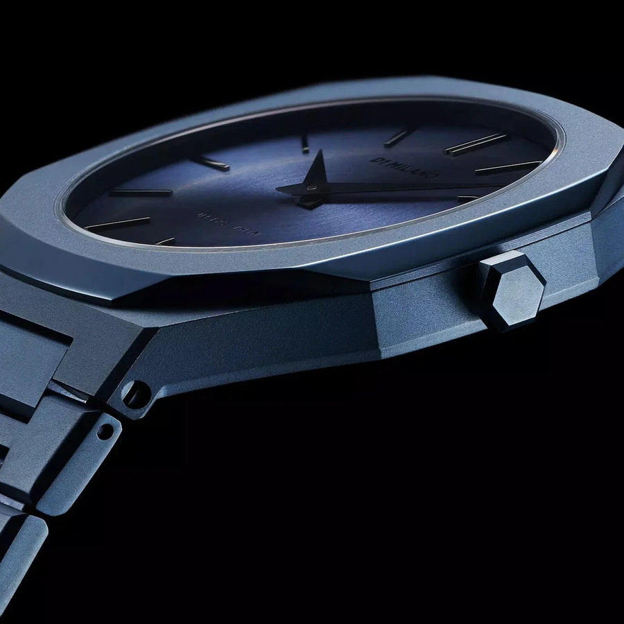 D1 Milano Ultra Thin Blue Dial Blue Steel Strap Watch for Women - D1-UTBL33