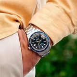 Seiko Presage Style60's Automatic Blue Dial Silver Steel Strap Watch for Men - SRPG05J1