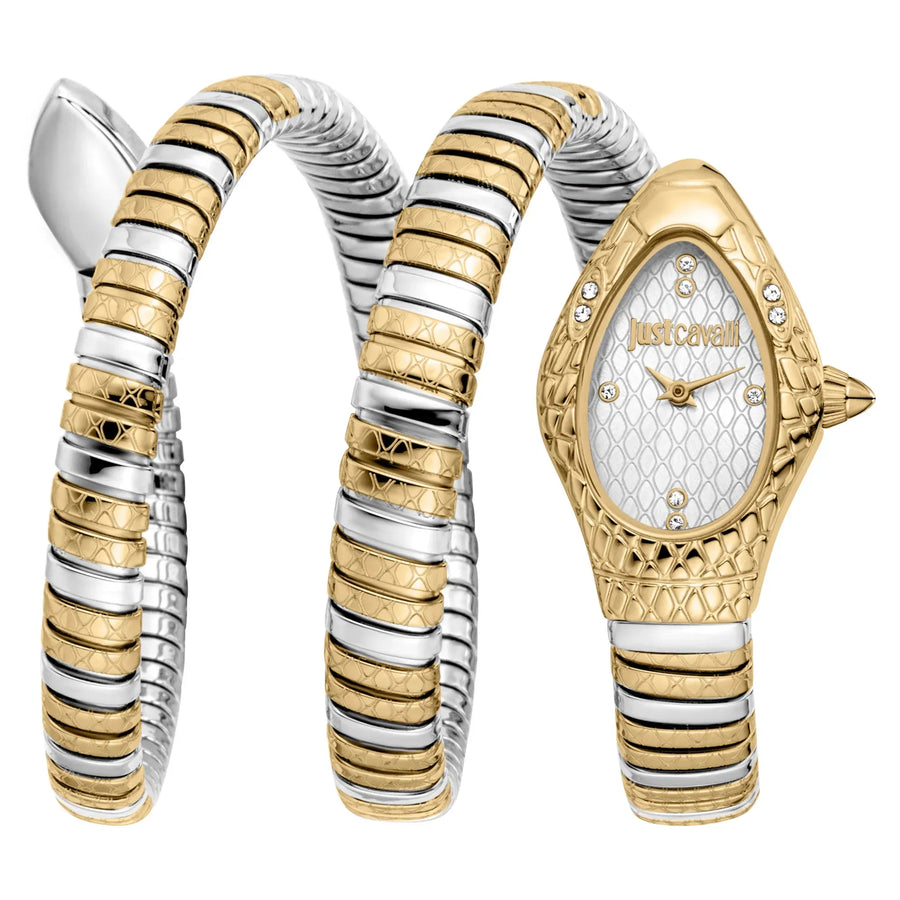 Just Cavalli Aurela Silver Dial Two Tone Steel Strap Watch for Women - JC1L374M0055