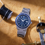 Seiko Presage Style60's Automatic Blue Dial Silver Steel Strap Watch for Men - SRPG05J1