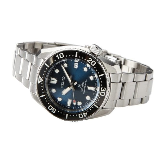Seiko Prospex Marinemaster Automatic Scuba Divers Blue Dial Silver Steel Strap Watch for Men - SPB187J1
