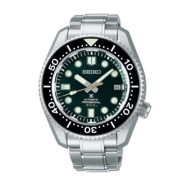 Seiko Prospex 140th Anniversary Limited Edition Automatic Scuba Divers Green Dial Silver Steel Strap Watch for Men - SPB207J1