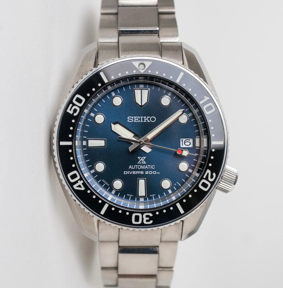 Seiko Prospex Marinemaster Automatic Scuba Divers Blue Dial Silver Steel Strap Watch for Men - SPB187J1