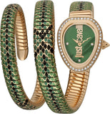 Just Cavalli Glam Snake Green Dial Multicolor Steel Strap Watch for Women - JC1L163M0265