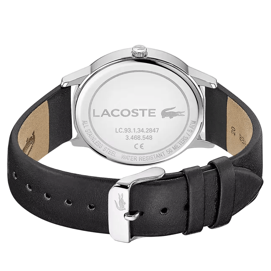 Lacoste Madrid Blue Dial Black Leather Strap Watch for Men - 2011034