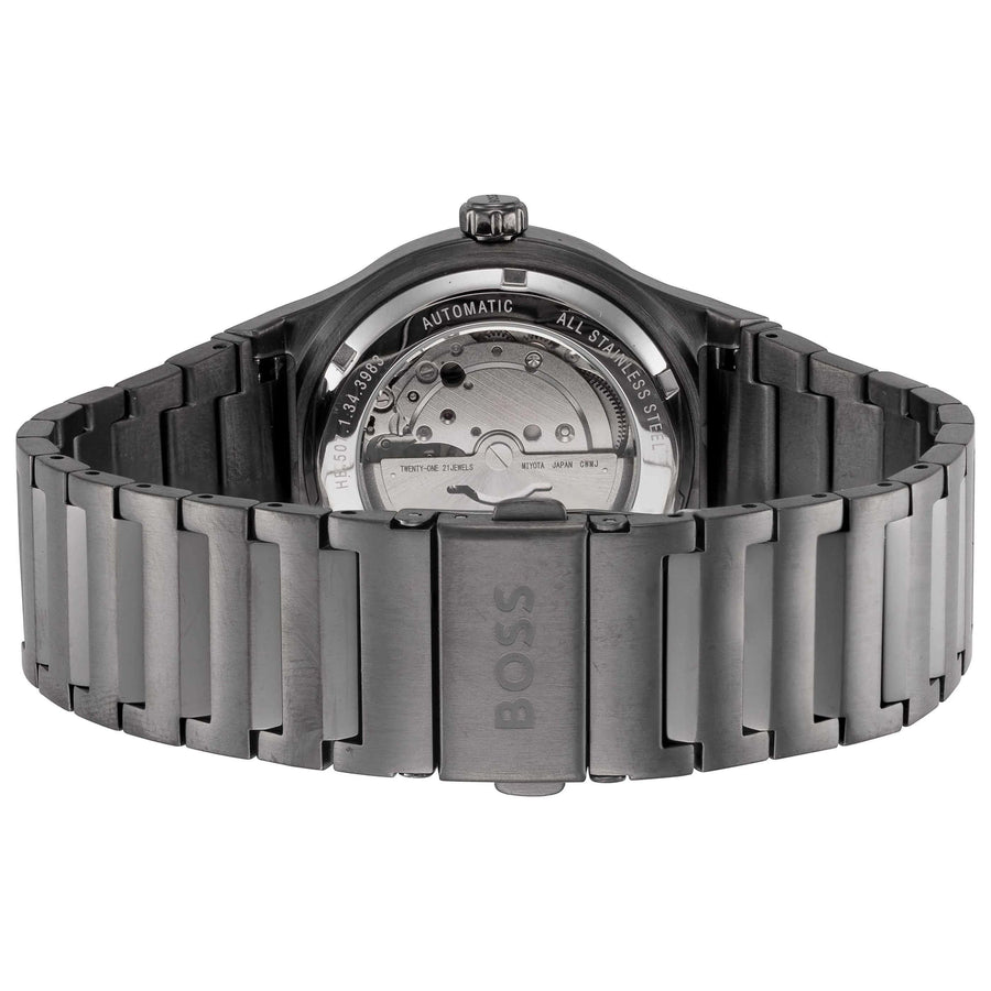 Hugo Boss Candor Automatic Blue Dial Grey Steel Strap Watch for Men - 1514119