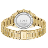 Hugo Boss Grand Tour Chronograph Gold Dial Gold Steel Strap Watch for Women - 1502768