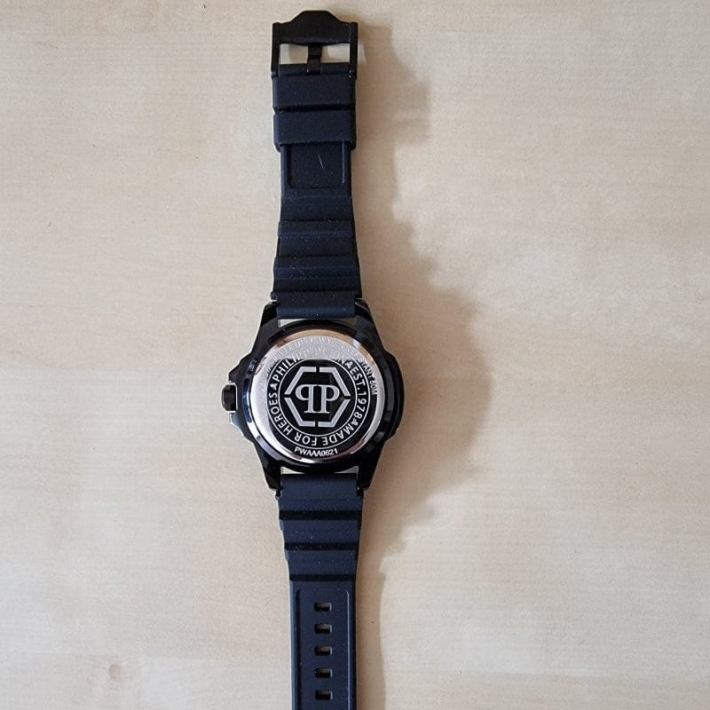 Philipp Plein The Skull Black Dial Black Silicone Strap Watch for Men - PWAAA0621