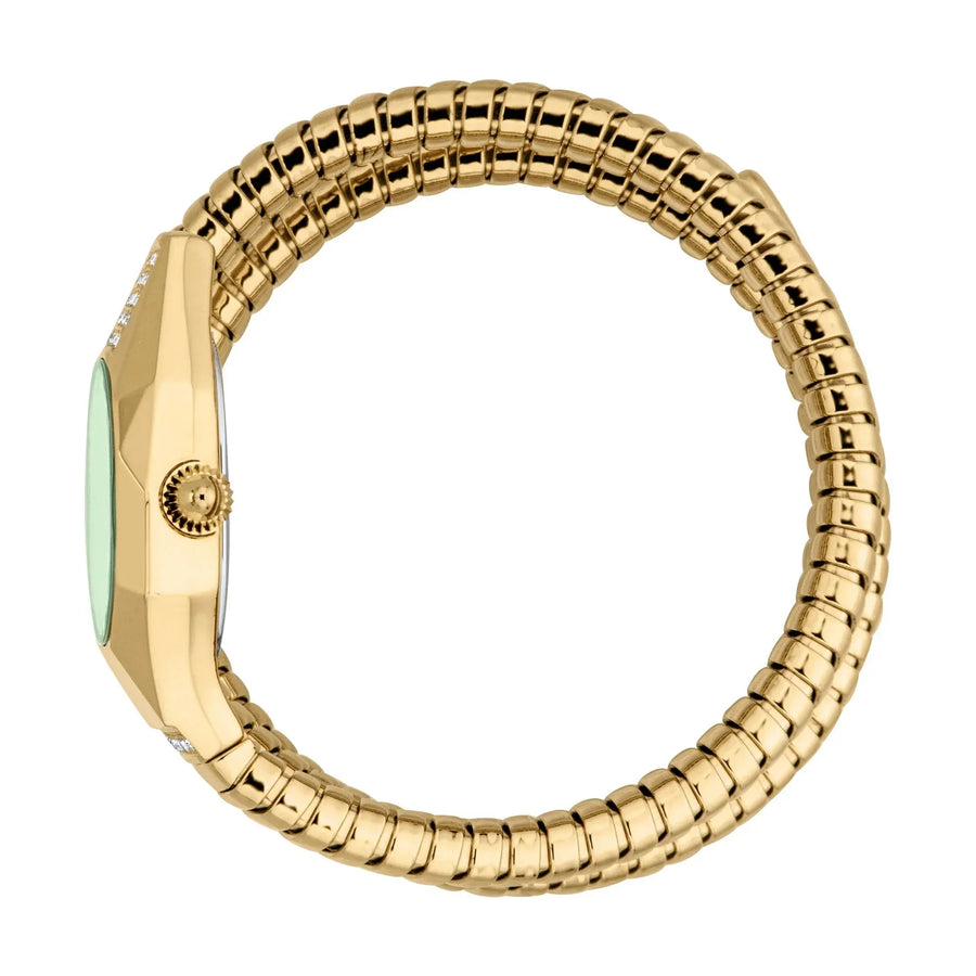 Just Cavalli Lunara Green Dial Gold Steel Strap Watch for Women - JC1L397M0045