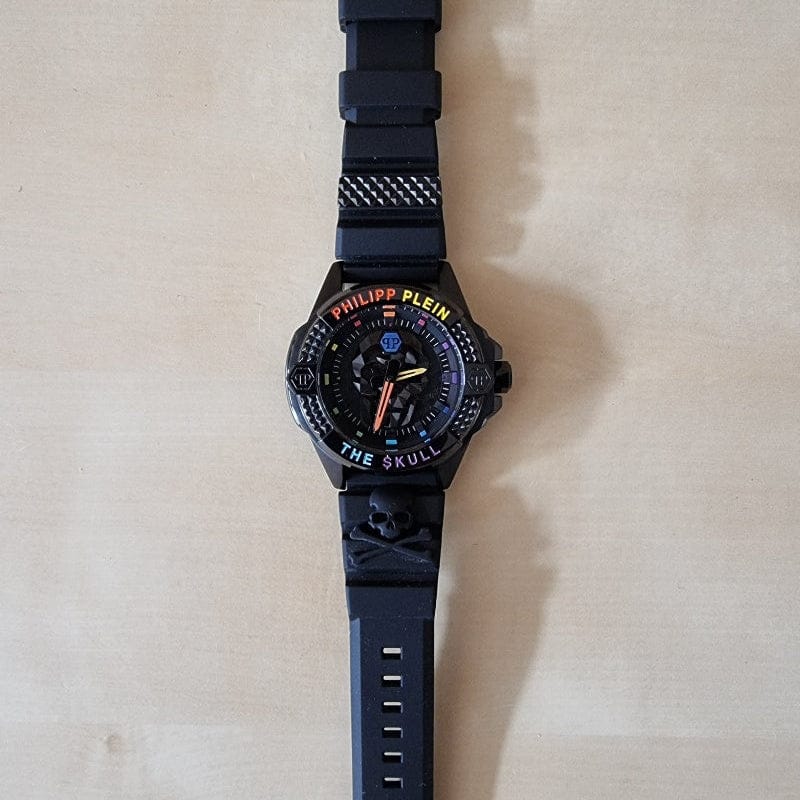 Philipp Plein The Skull Black Dial Black Silicone Strap Watch for Men - PWAAA0621