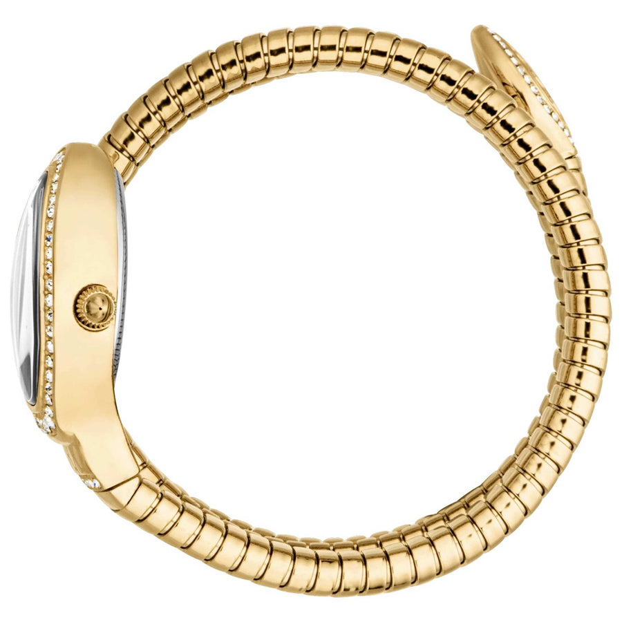 Just Cavalli Carezza Silver Dial Gold Steel Strap Watch for Women - JC1L372M0025