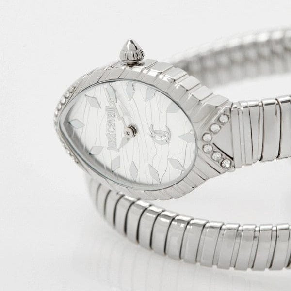 Just Cavalli Unica Silver Dial Silver Steel Strap Watch for Women - JC1L322M0015