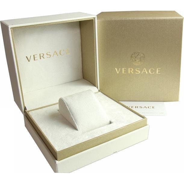 Versace V Circulus Quartz Black Dial Black Leather Strap Watch for Women - VBP12017
