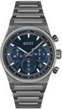 Hugo Boss Candor Chronograph Blue Dial Grey Steel Strap Watch for Men - 1514223