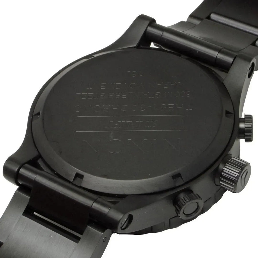 Nixon 51-30 Chronograph Black Dial Black Steel Strap Watch for Men - A083-2298