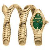 Just Cavalli Aurela Green Dial Gold Steel Strap Watch for Women - JC1L374M0035