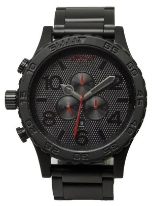Nixon 51-30 Chronograph Black Dial Black Steel Strap Watch for Men - A083-2298