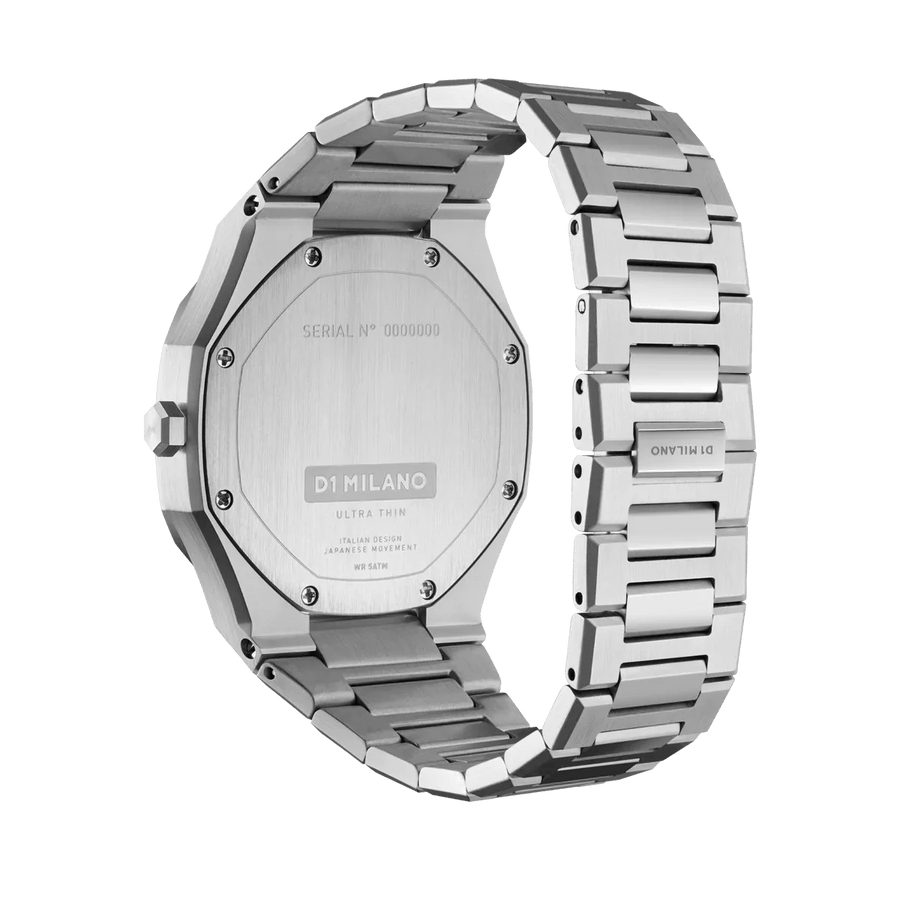 D1 Milano Ultra Thin Blue Dial Silver Steel Strap Watch for Women - D1-UTBL17