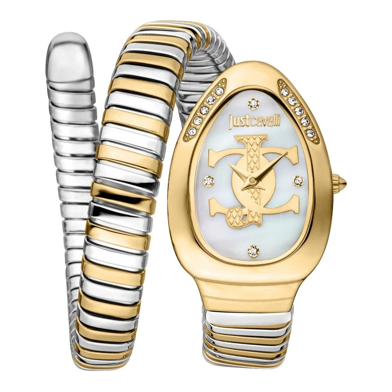 Just Cavalli Glam Evo 5 Mother of Pearl Dial Two Tone Steel Strap Watch for Women - JC1L227M0065