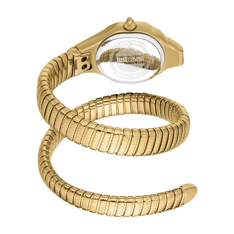 Just Cavalli Fiore White Dial Gold Steel Strap Watch for Women - JC1L354M0025
