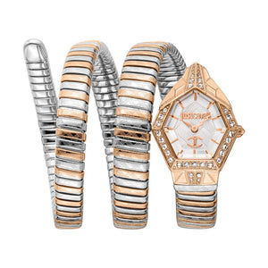 Just Cavalli Mesmerizing White Dial Two Tone Steel Strap Watch for Women - JC1L304M0075