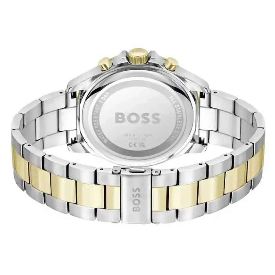 Hugo Boss Troper Chronograph Green Dial Two Tone Steel Strap Watch for Men - 1514154