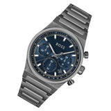 Hugo Boss Candor Chronograph Blue Dial Grey Steel Strap Watch for Men - 1514223