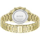 Hugo Boss Grand Tour Chronograph Brown Dial Gold Steel Strap Watch for Women - 1502770