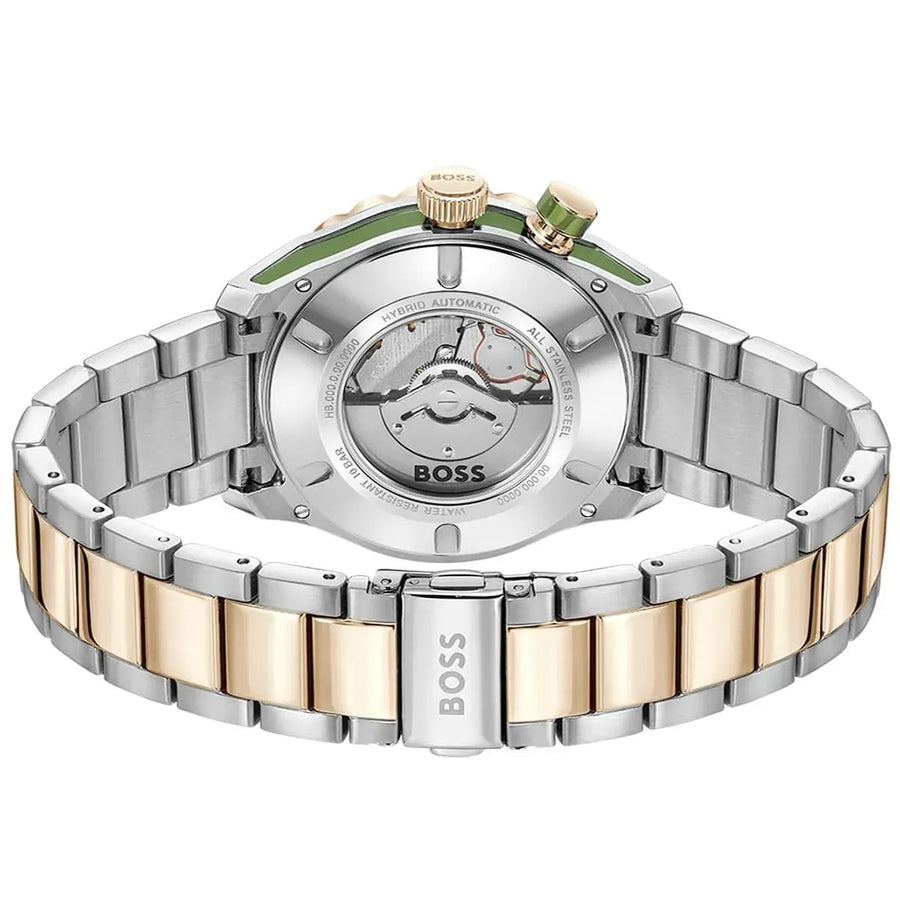 Hugo Boss Bossmatic Automatic Green Dial Two Tone Steel Strap Watch for Men - 1514181