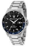 Maserati SFIDA Limited Edition Black Dial Silver Steel Strap Watch for Men - R8853140011