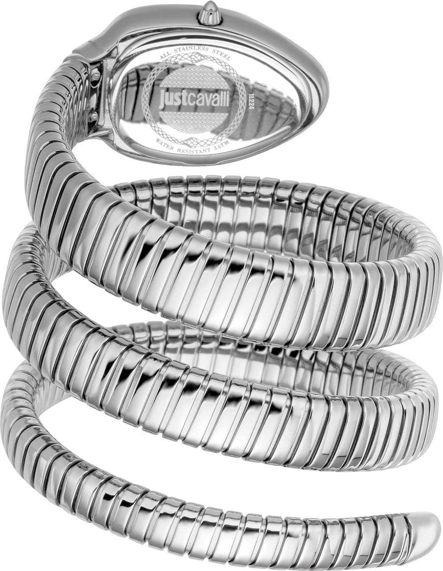 Just Cavalli Glam Evo 9 Silver Dial Silver Steel Strap Watch for Women - JC1L224M0015