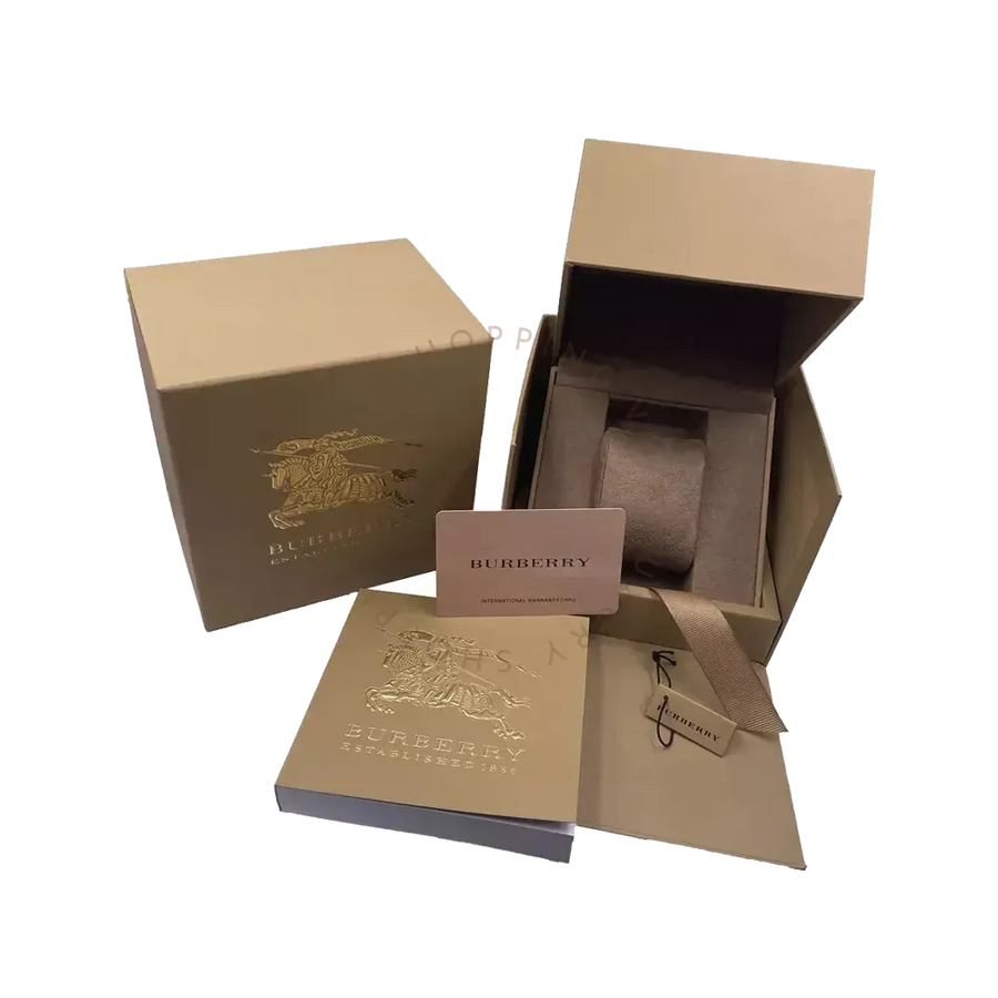 Burberry Utilitarian Chronograph White Dial Pink Leather Strap Watch for Women - BU7816