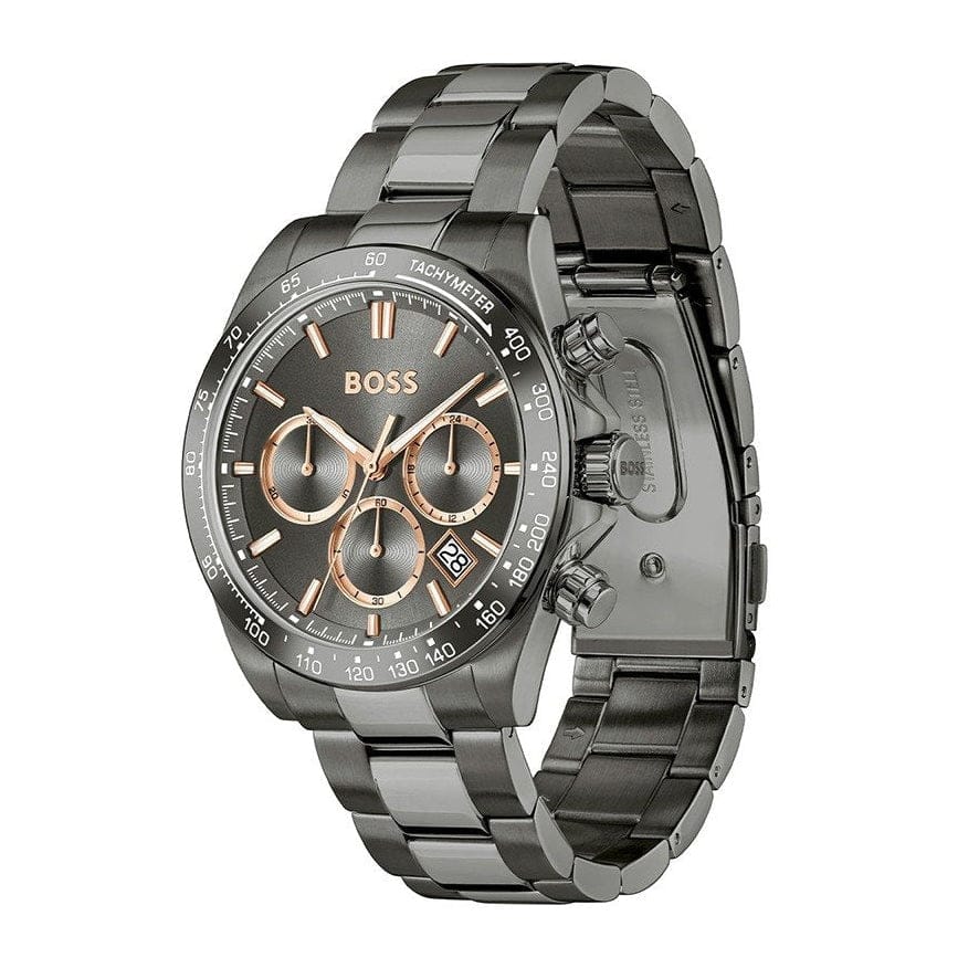 Hugo Boss Hero 2.0 Chronograph Grey Dial Grey Steel Strap Watch for Men - 1514299