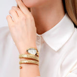 Just Cavalli Taglio White Dial Gold Steel Strap Watch for Women - JC1L226M0025