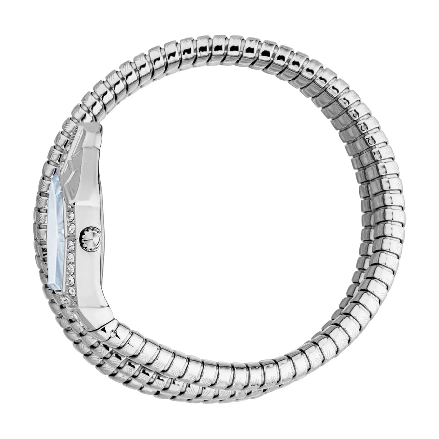 Just Cavalli Mesmerizing Blue Dial Silver Steel Strap Watch for Women - JC1L304M0015