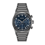 Hugo Boss Candor Chronograph Blue Dial Grey Steel Strap Watch for Men - 1514223