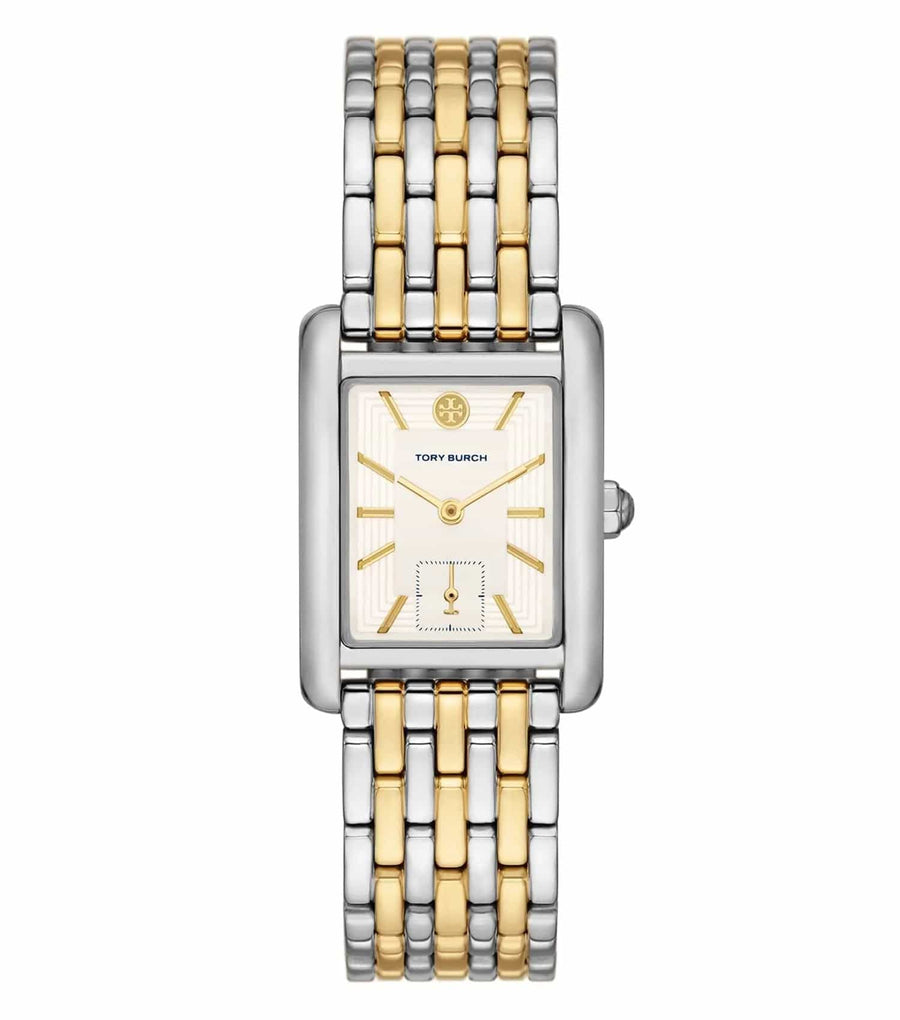 Tory Burch Eleanor White Dial Two Tone Steel Strap Watch for Women - TBW1070