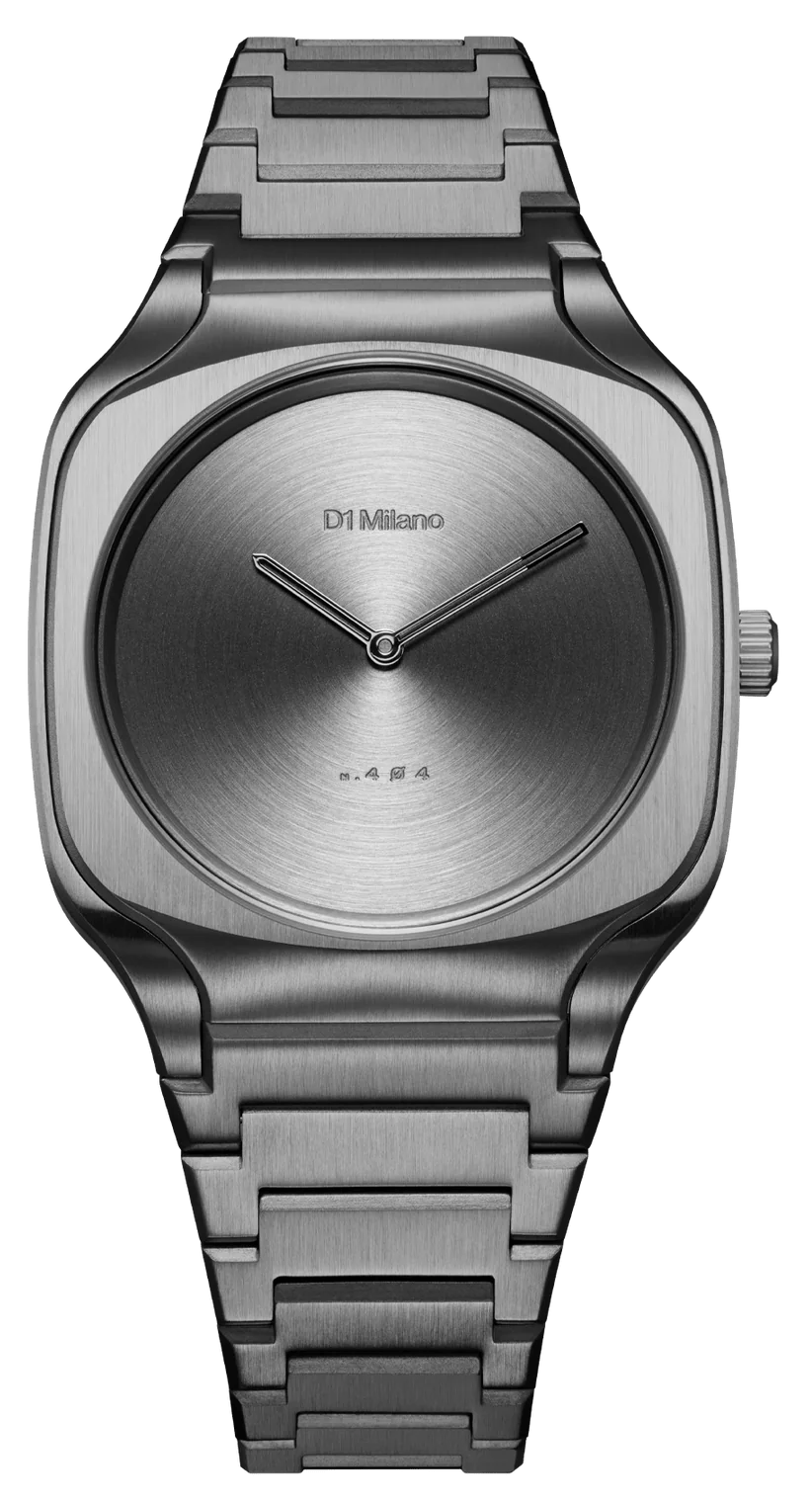 D1 Milano Square Gray Dial Grey Steel Strap Watch for Men - D1-SQBJ11