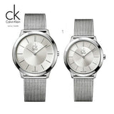 Calvin Klein Minimal White Dial Silver Mesh Bracelet Watch for Men - K3M22126