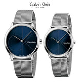 Calvin Klein Minimal Blue Dial Silver Mesh Bracelet Watch for Women - K3M2212N