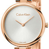 Calvin Klein Authentic White Dial Rose Gold Steel Strap Watch for Women - K8G23646