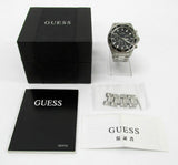 Guess Chaser Chronograph Black Dial Silver Steel Strap Watch for Men - W0170G1