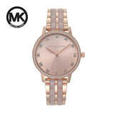 Michael Kors Melissa Analog Rose Gold Dial Rose Gold Steel Strap Watch For Women - MK4396